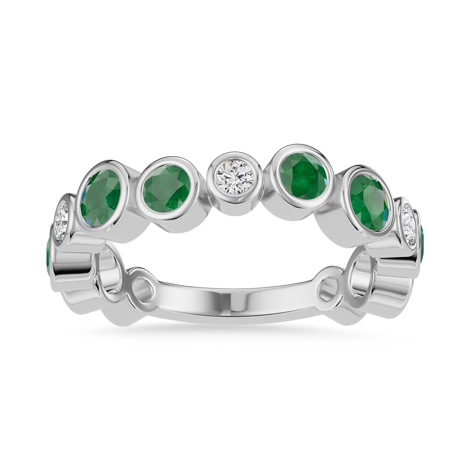 Round Emerald & Diamond Ring - Rl189