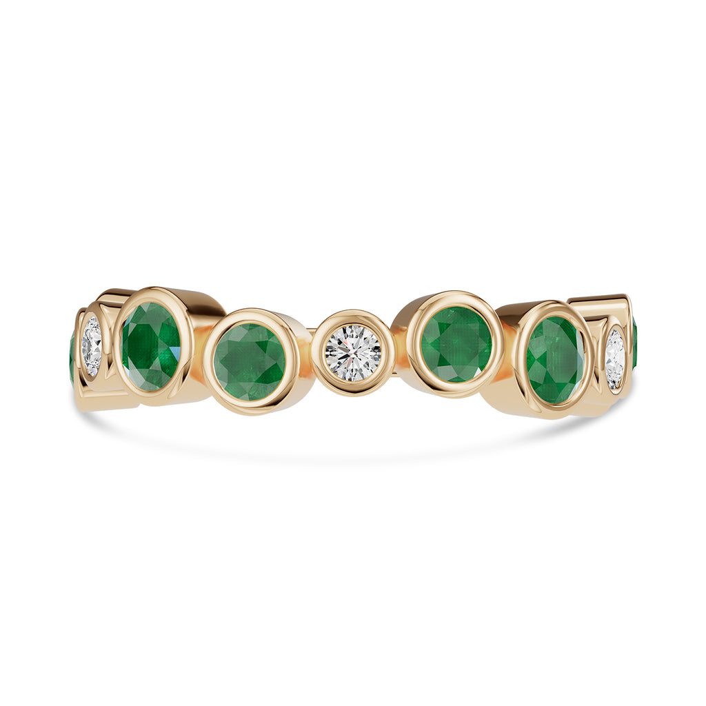 Round Emerald & Diamond Ring - Rl189