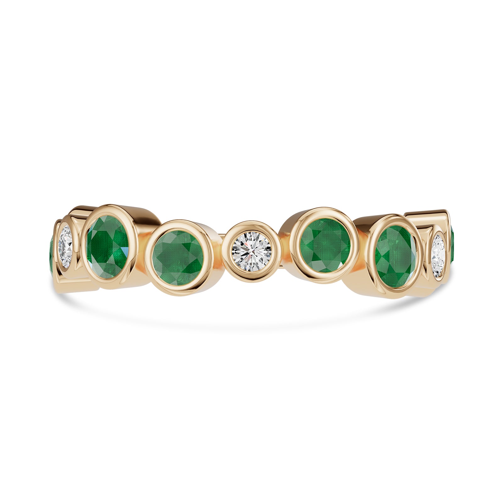 Round Emerald & Diamond Ring - Rl189
