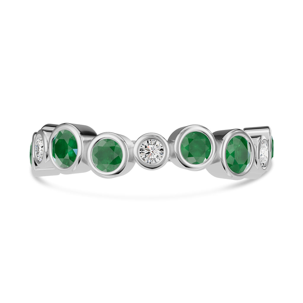 Round Emerald & Diamond Ring - Rl189