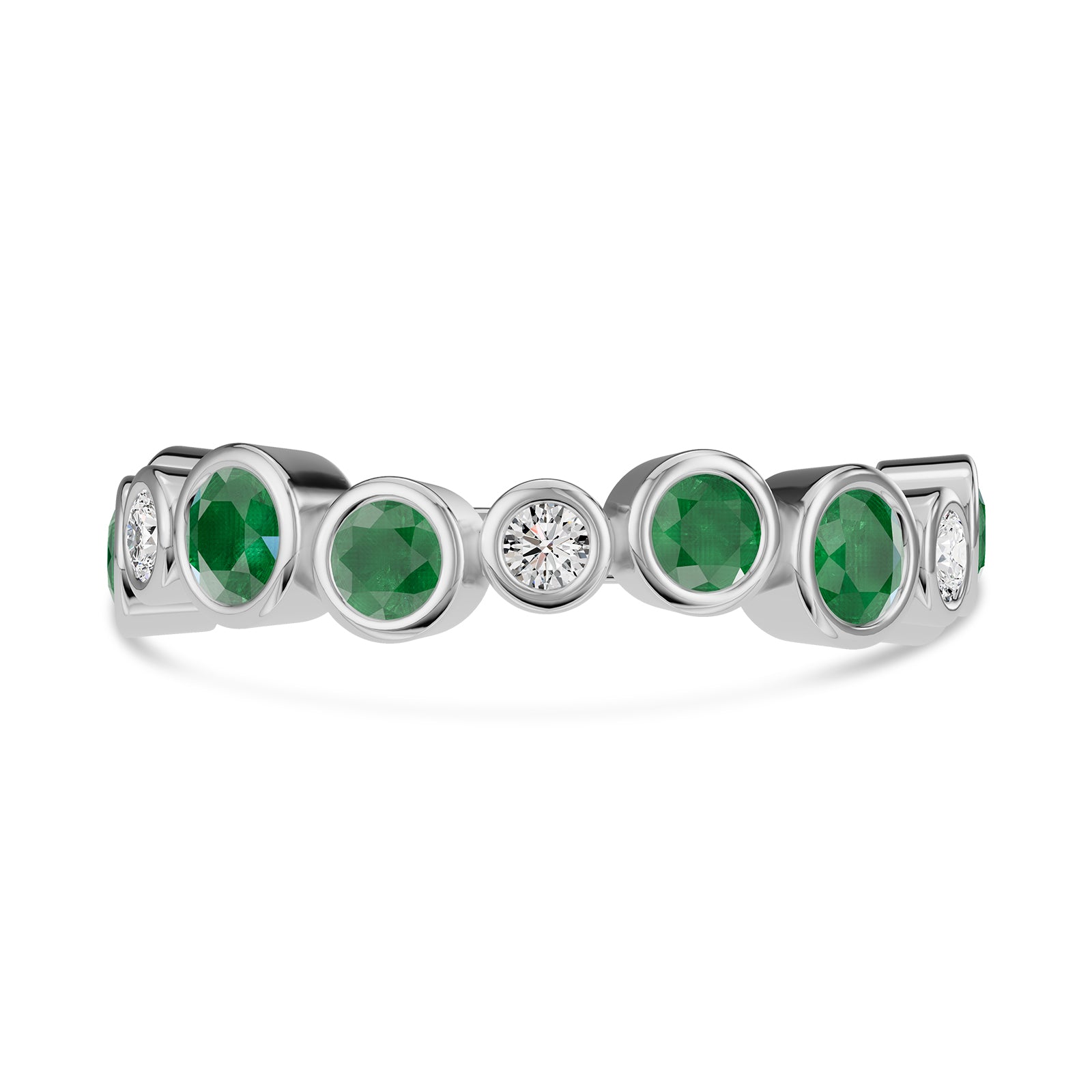 Round Emerald & Diamond Ring - Rl189