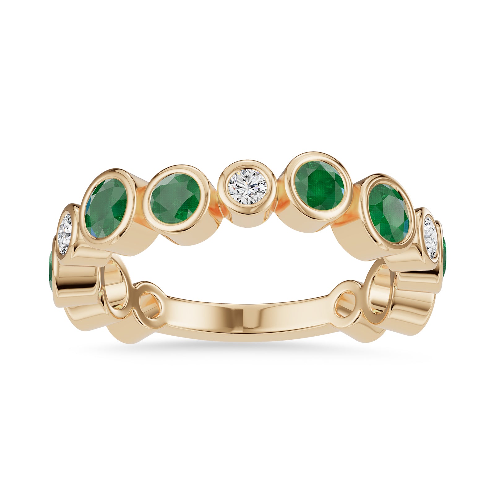 Round Emerald & Diamond Ring - Rl189