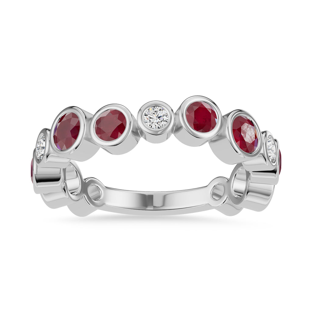 Round Ruby & Diamond Ring - Rl190