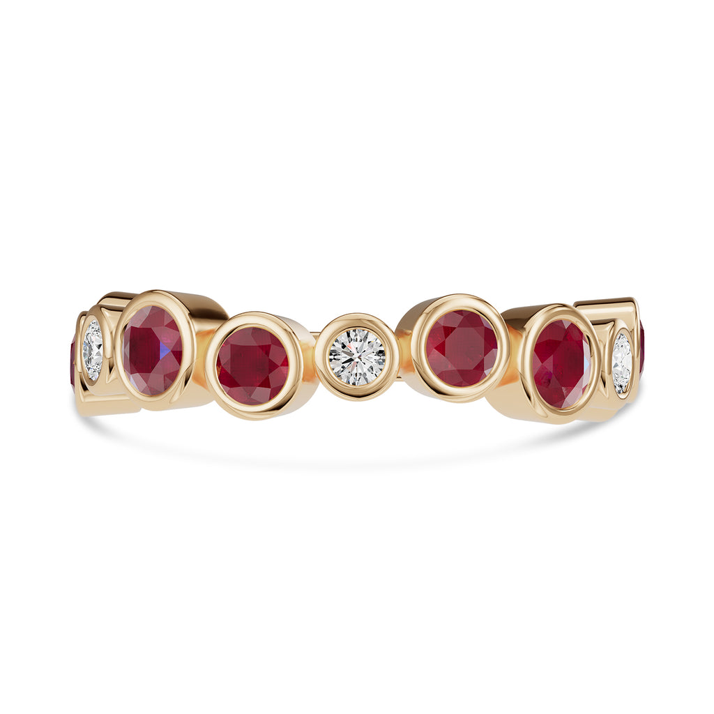 Round Ruby & Diamond Ring - Rl190