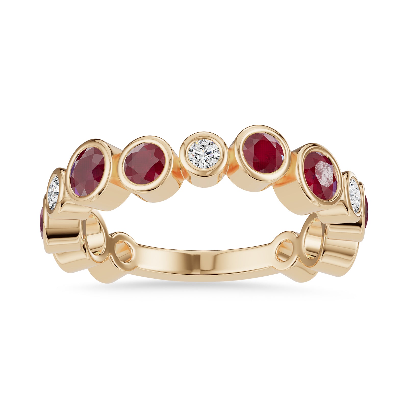 Round Ruby & Diamond Ring - Rl190