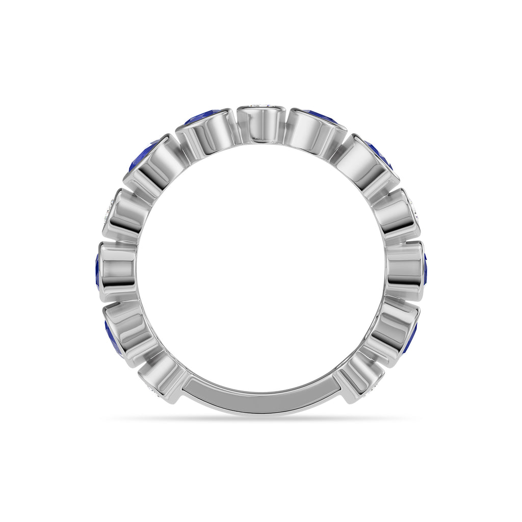 Round Sapphire & Diamond Ring - Rl191