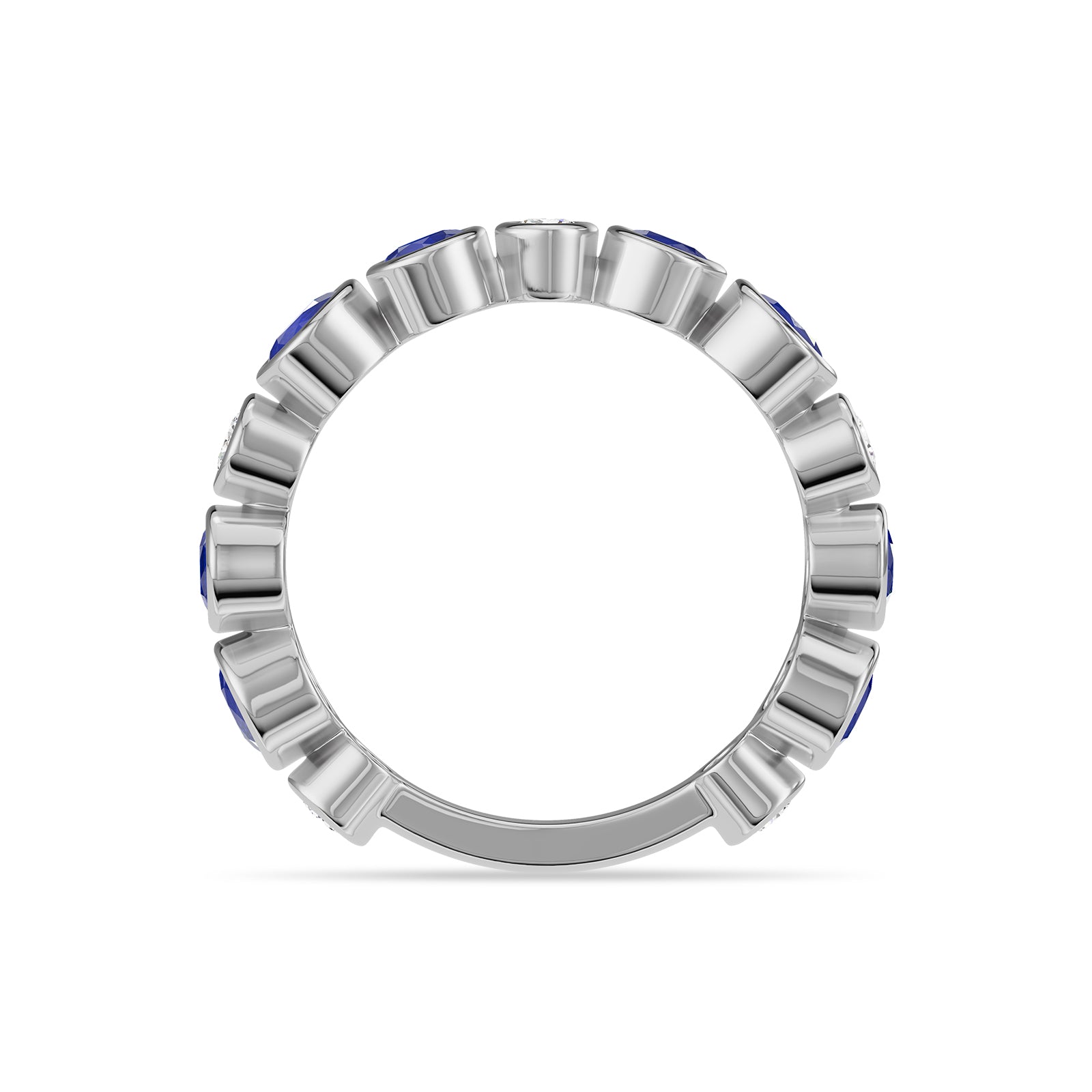 Round Sapphire & Diamond Ring - Rl191