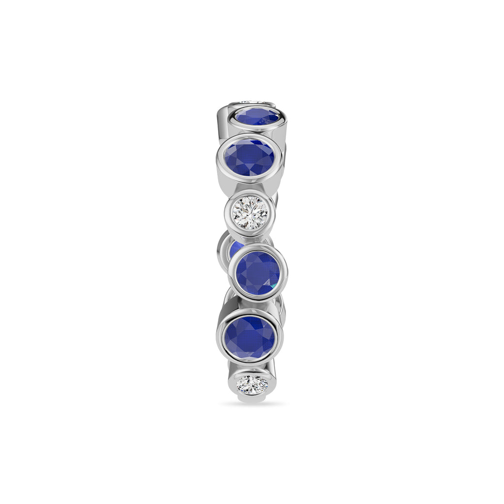 Round Sapphire & Diamond Ring - Rl191