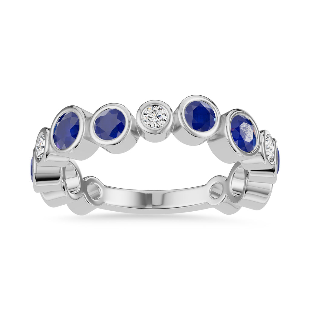 Round Sapphire & Diamond Ring - Rl191