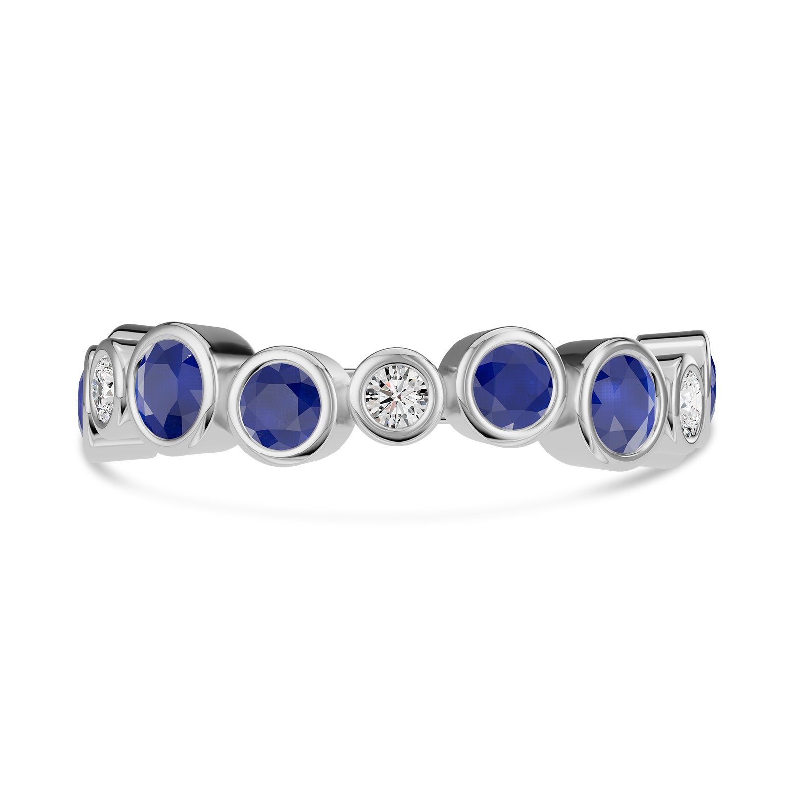 Round Sapphire & Diamond Ring - Rl191