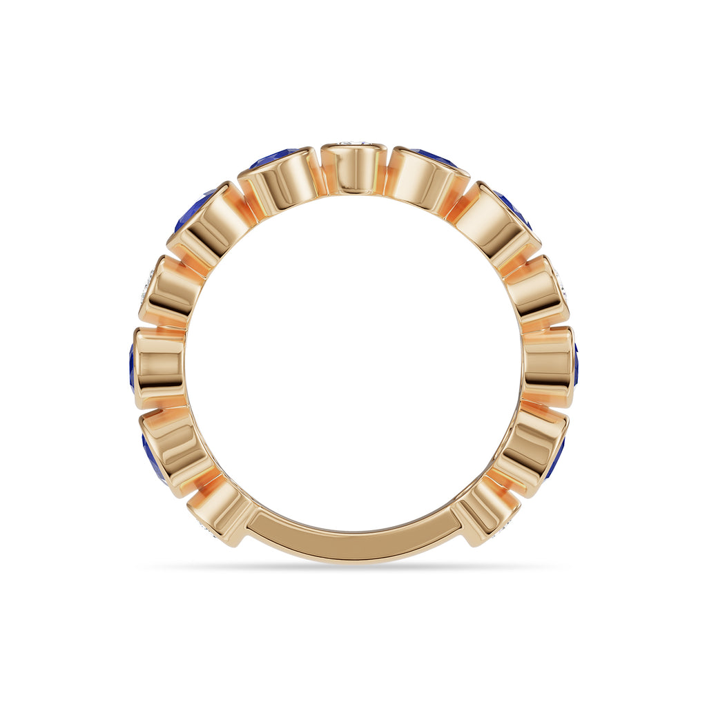 Round Sapphire & Diamond Ring - Rl191
