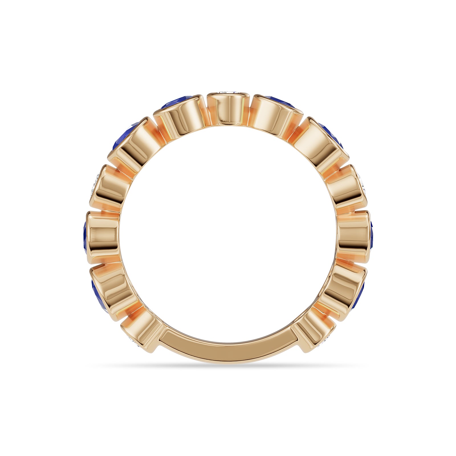 Round Sapphire & Diamond Ring - Rl191