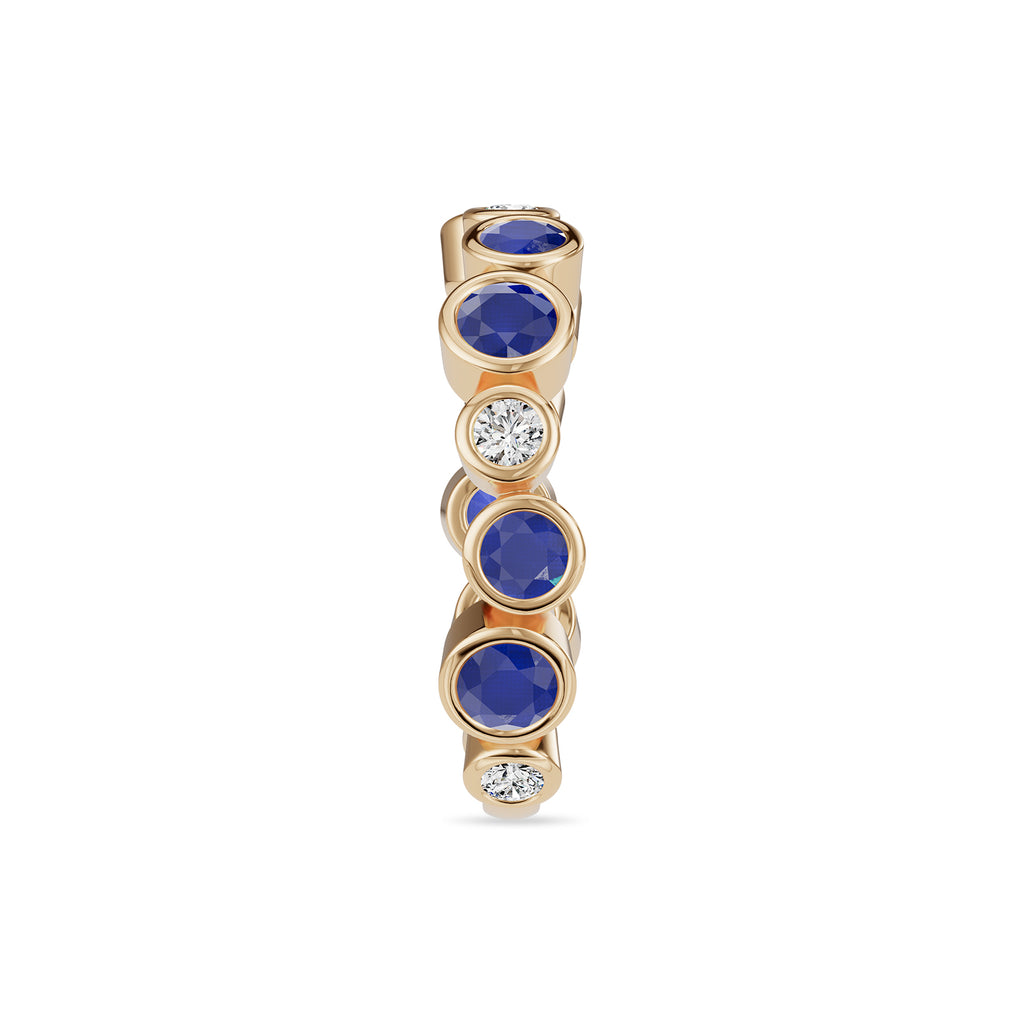 Round Sapphire & Diamond Ring - Rl191
