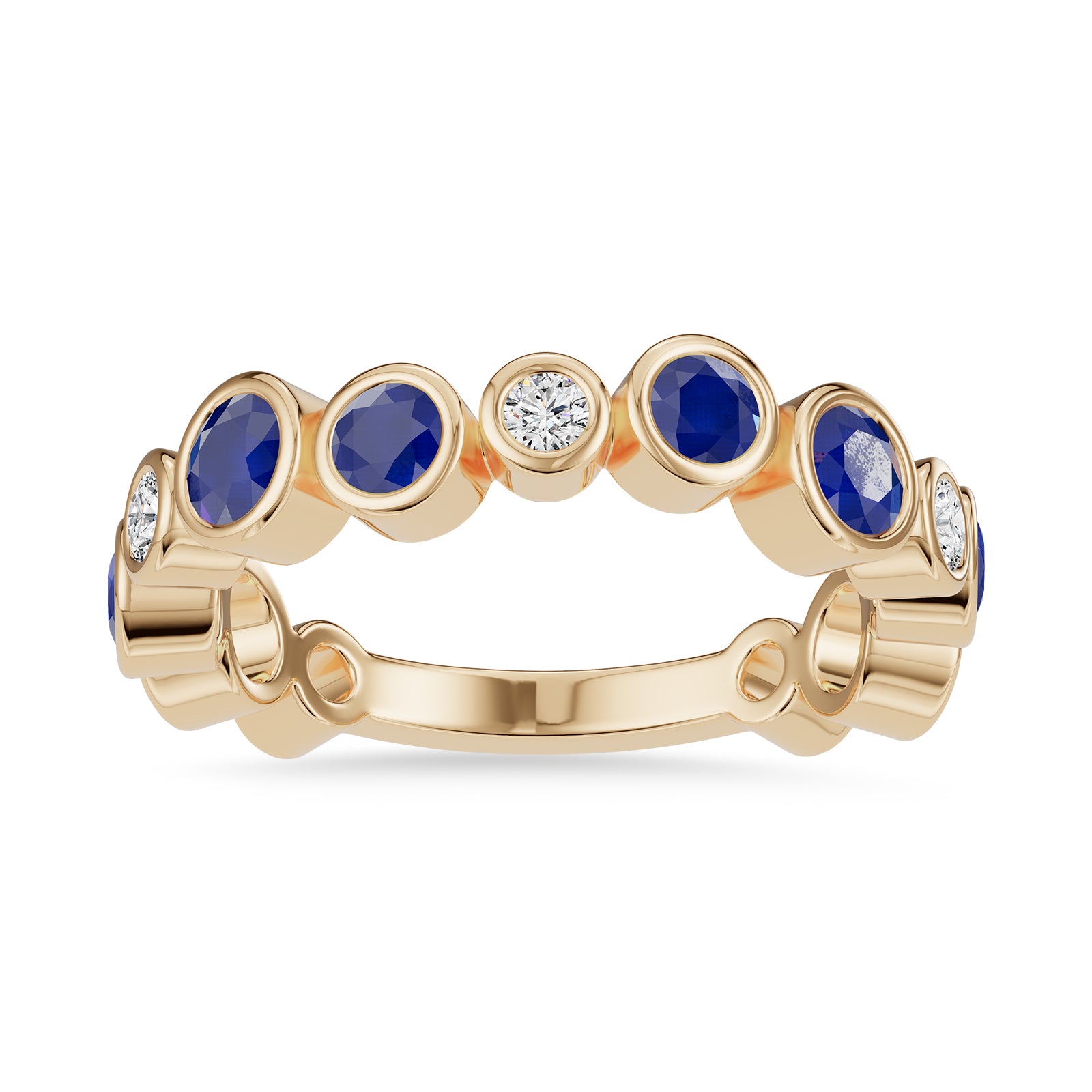 Round Sapphire & Diamond Ring - Rl191
