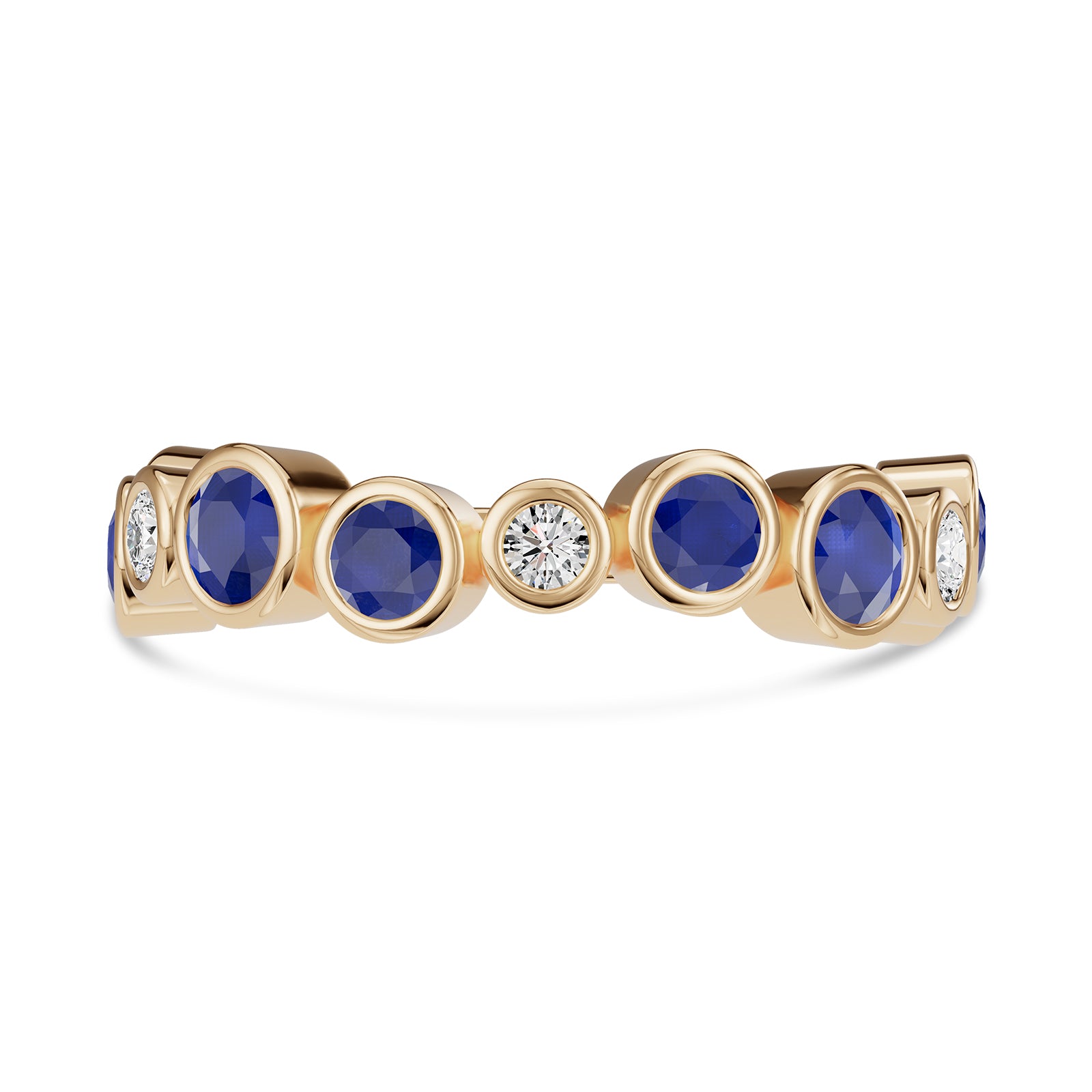 Round Sapphire & Diamond Ring - Rl191