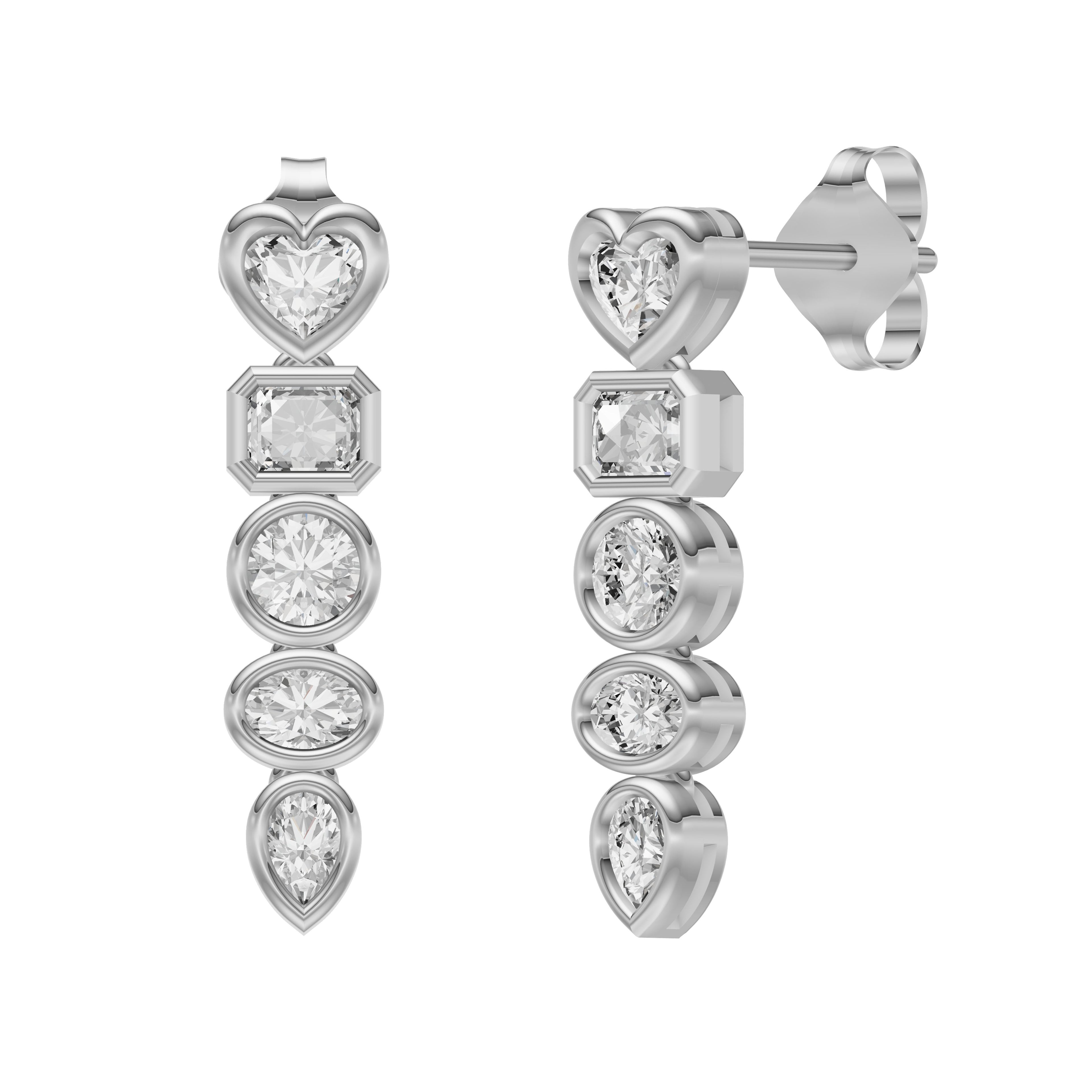 0.87ct Multi Stone Diamond Drop Earrings - ER24