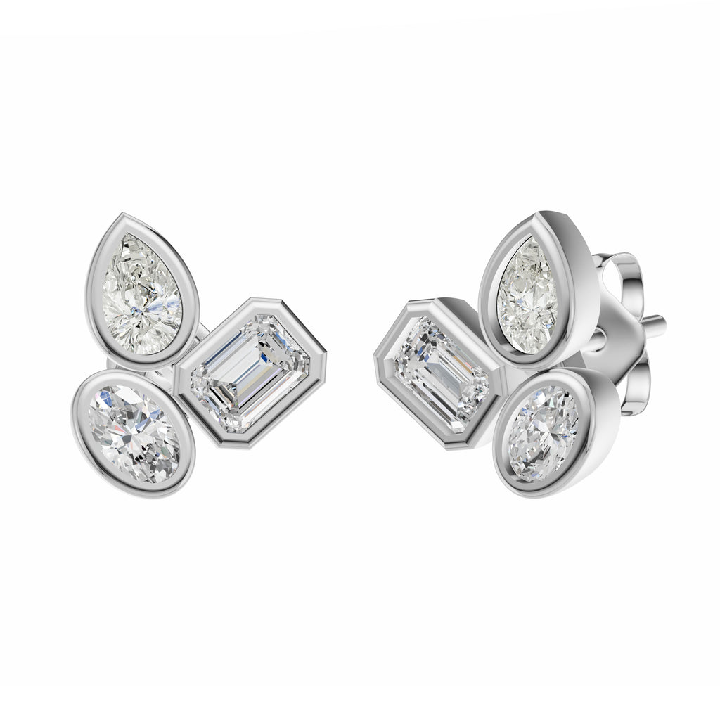 1.03ct Multi Diamond Stud Earrings - ER29