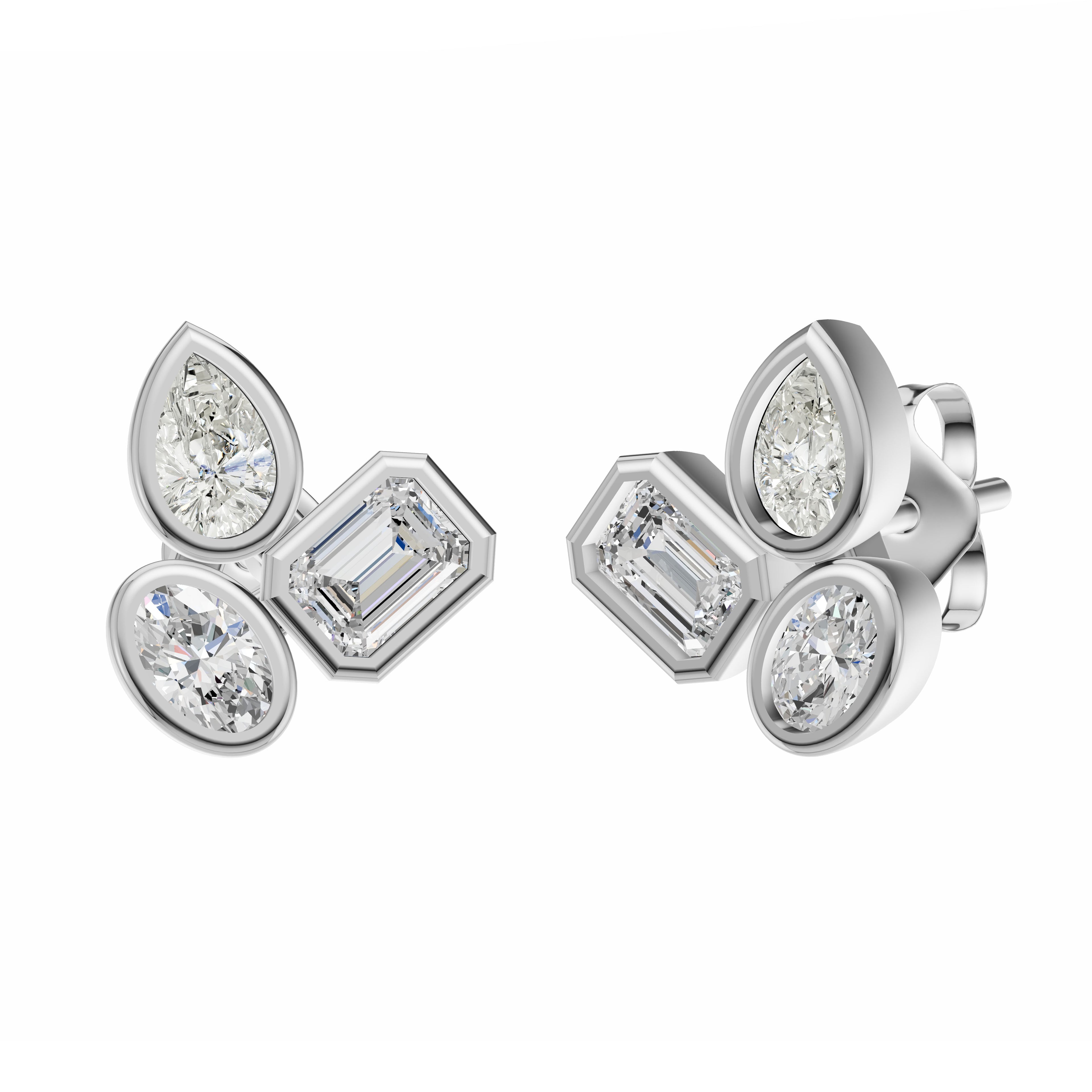 1.03ct Multi Diamond Stud Earrings - ER29