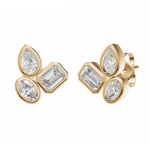 1.03ct Multi Diamond Stud Earrings - ER29