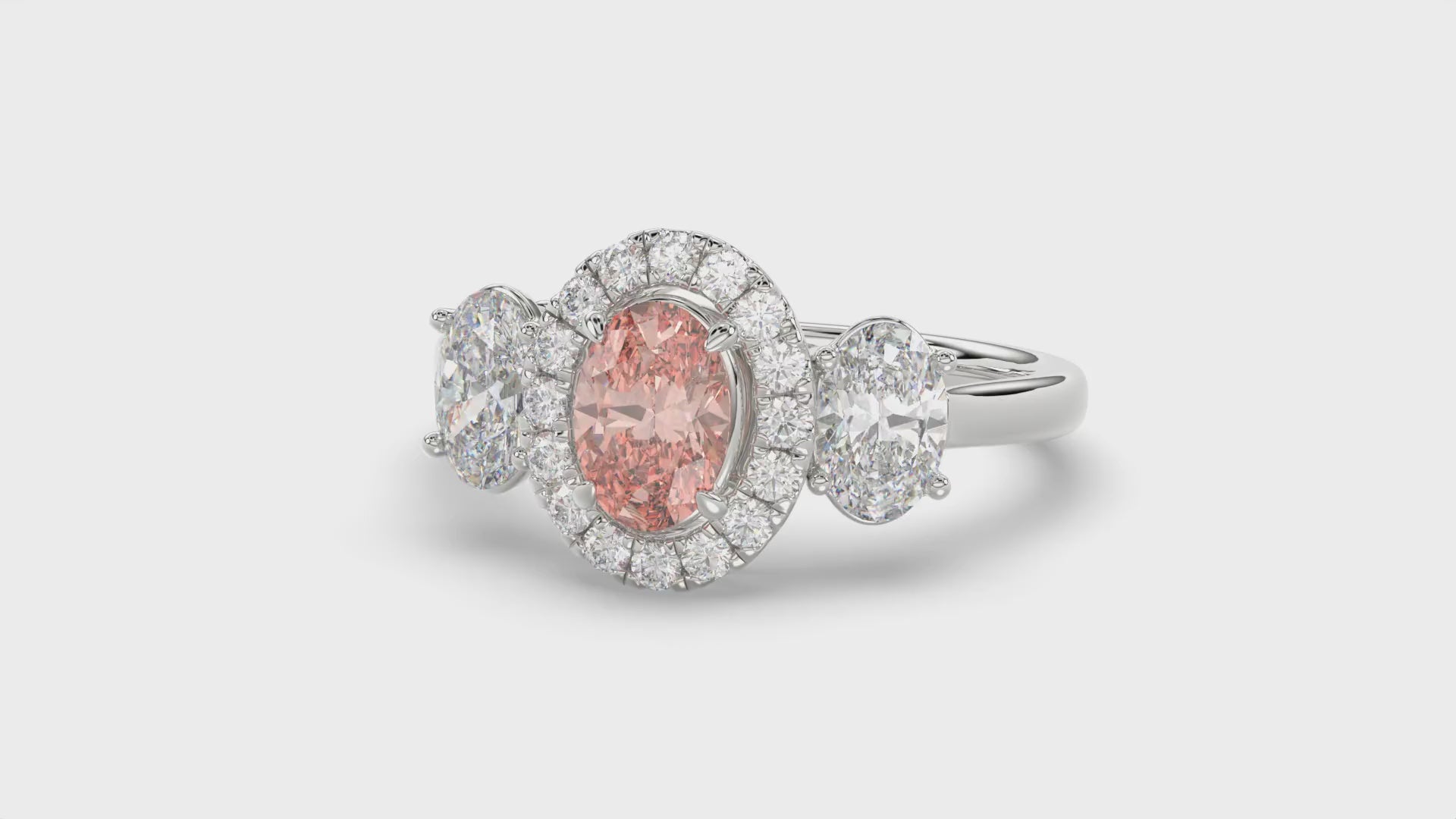 Pink Oval Diamond Ring - R124