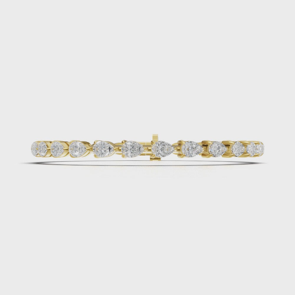 Pear Diamond Tennis Bracelet - BR02