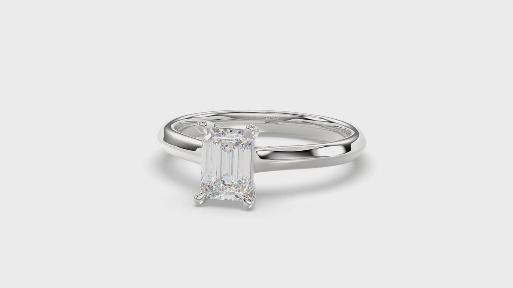 Solitaire Knife Edge Radiant Diamond Ring - R160