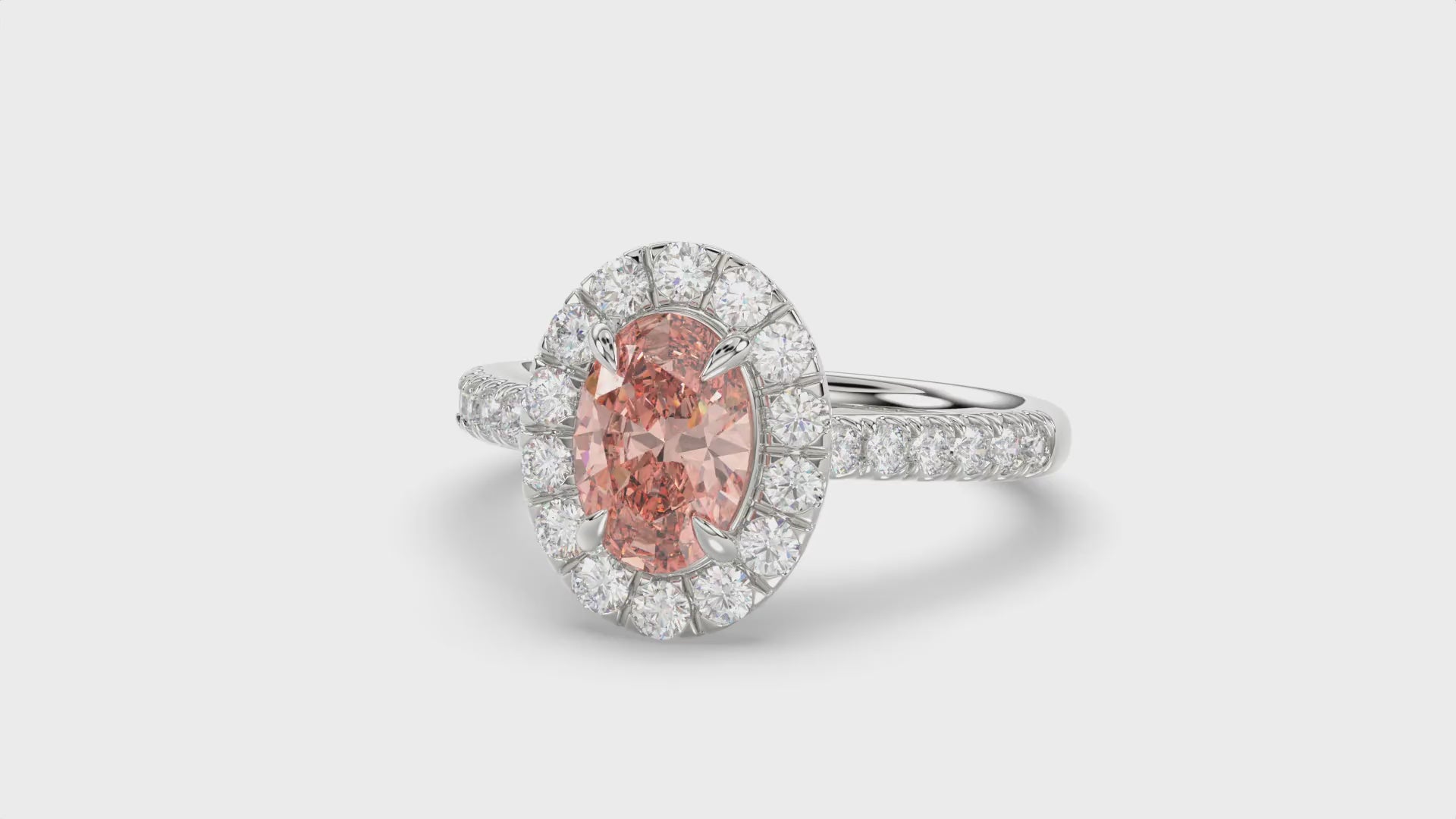 Pink Oval Diamond Ring - R128