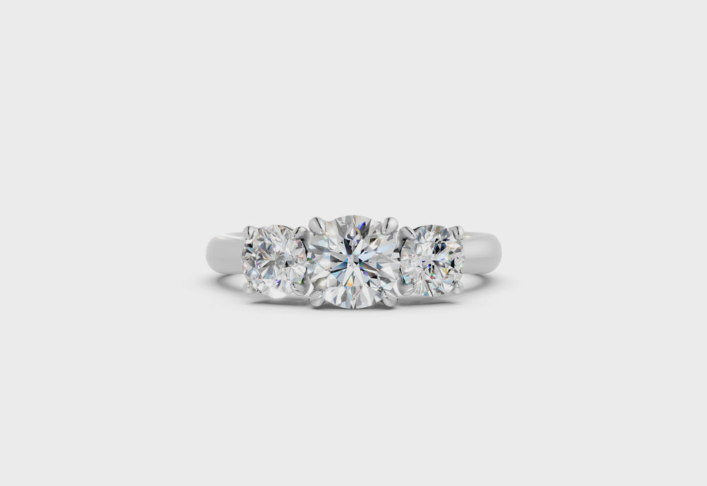 Natural Diamond Trilogy Ring  - R153
