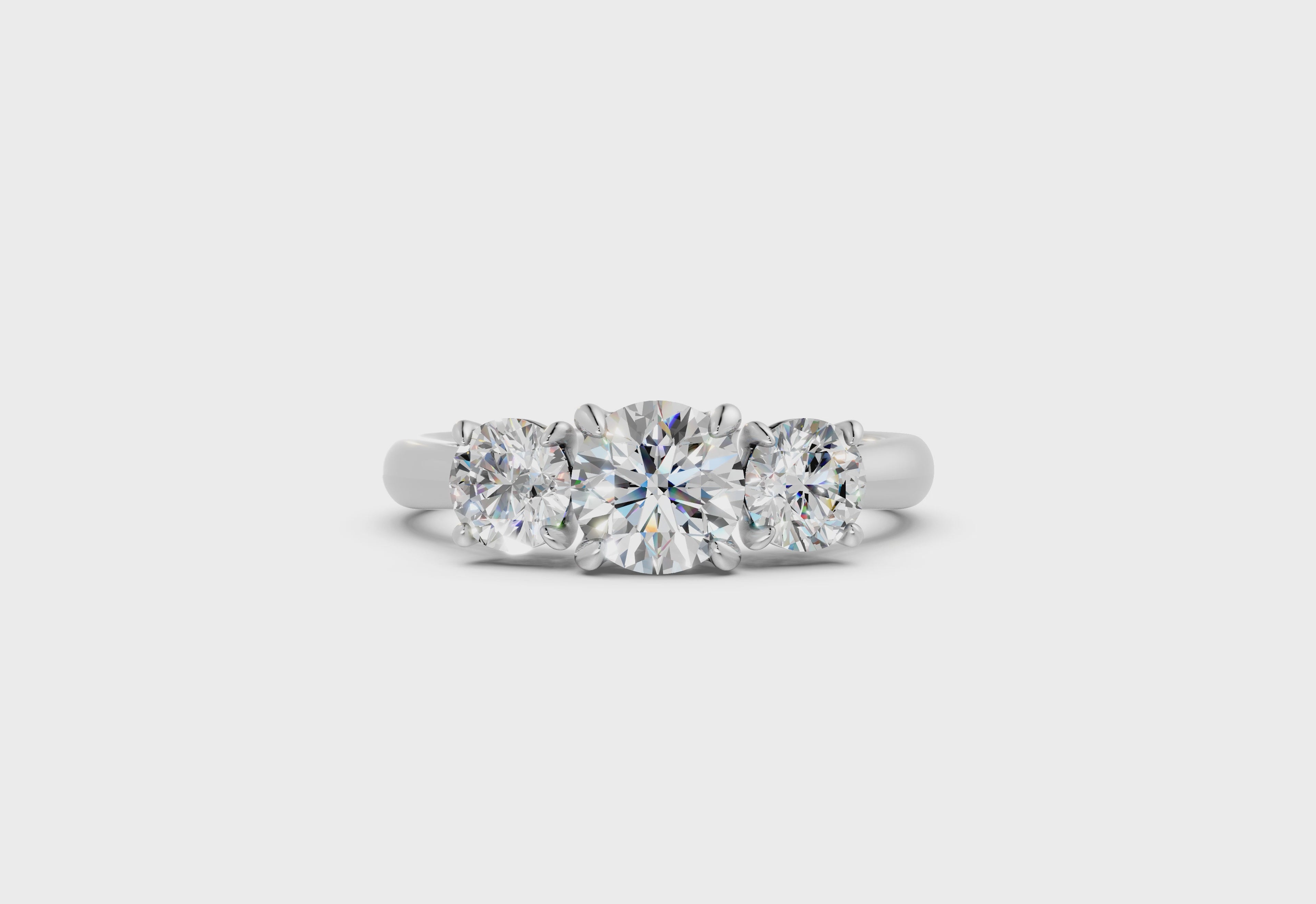Natural Diamond Trilogy Ring  - R153