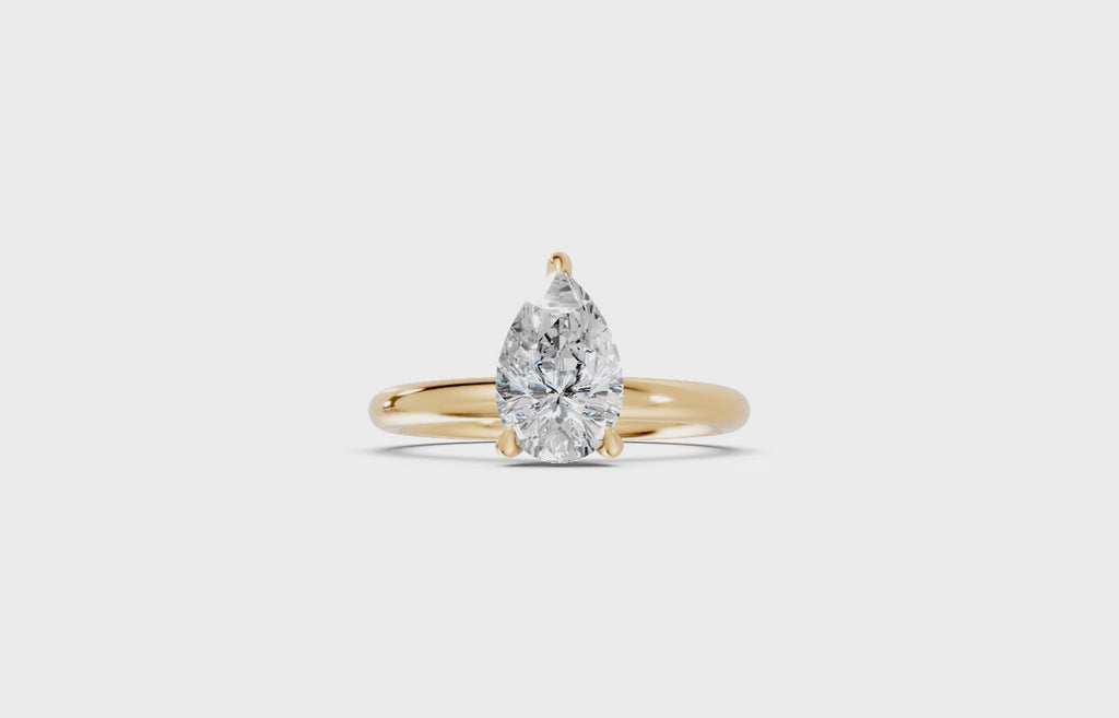 Hidden Halo Pear Diamond  Ring - R137