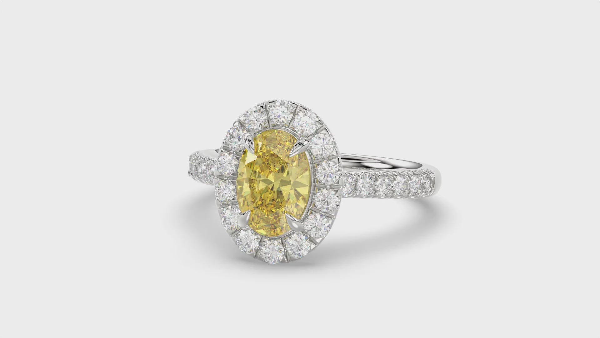 Yellow Oval Diamond Ring - R133