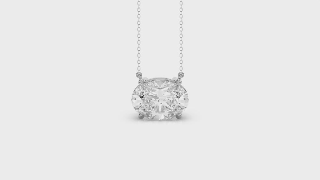 Brilliant Cut Oval Diamond Pendant With Chain - PD09