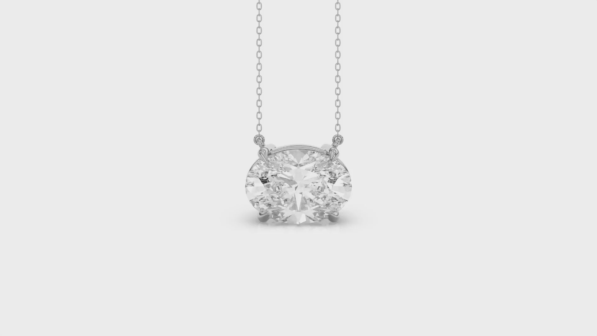 Brilliant Cut Oval Diamond Pendant With Chain - PD09