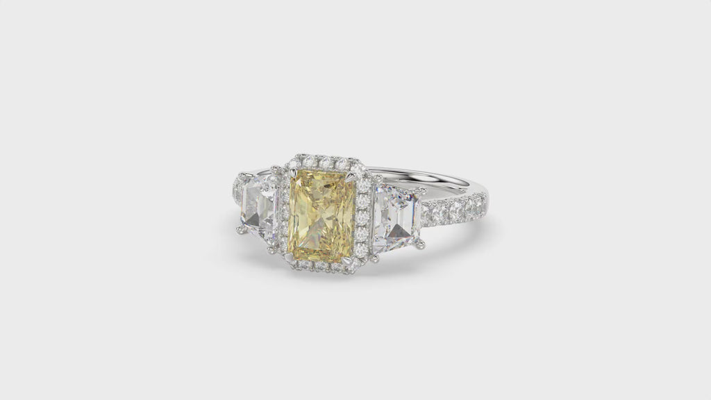 Yellow Radiant Diamond Ring - R132
