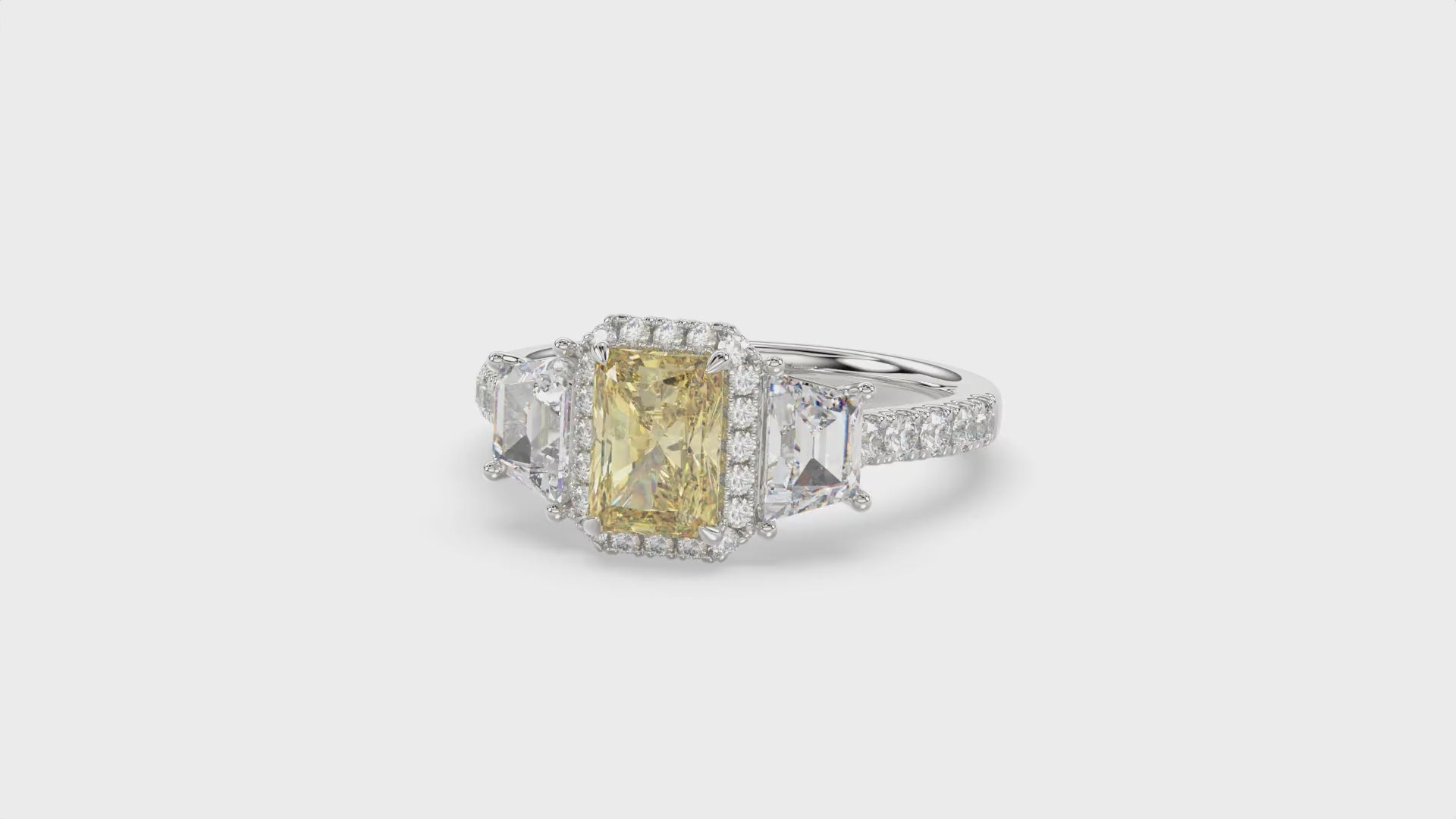 Yellow Radiant Diamond Ring - R132