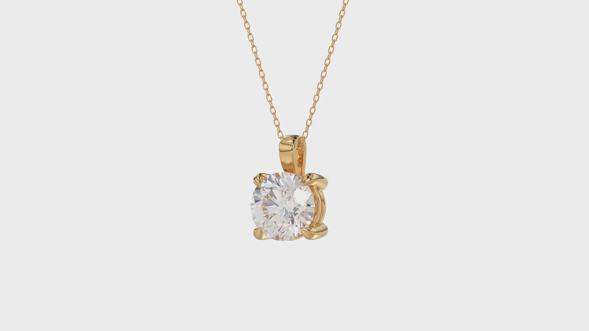 Round Brilliant Cut Diamond Pendant With chain - PD02