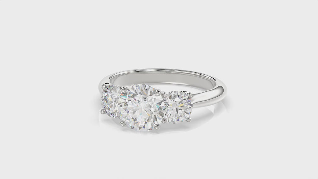 Round Diamond Trilogy Ring - R114