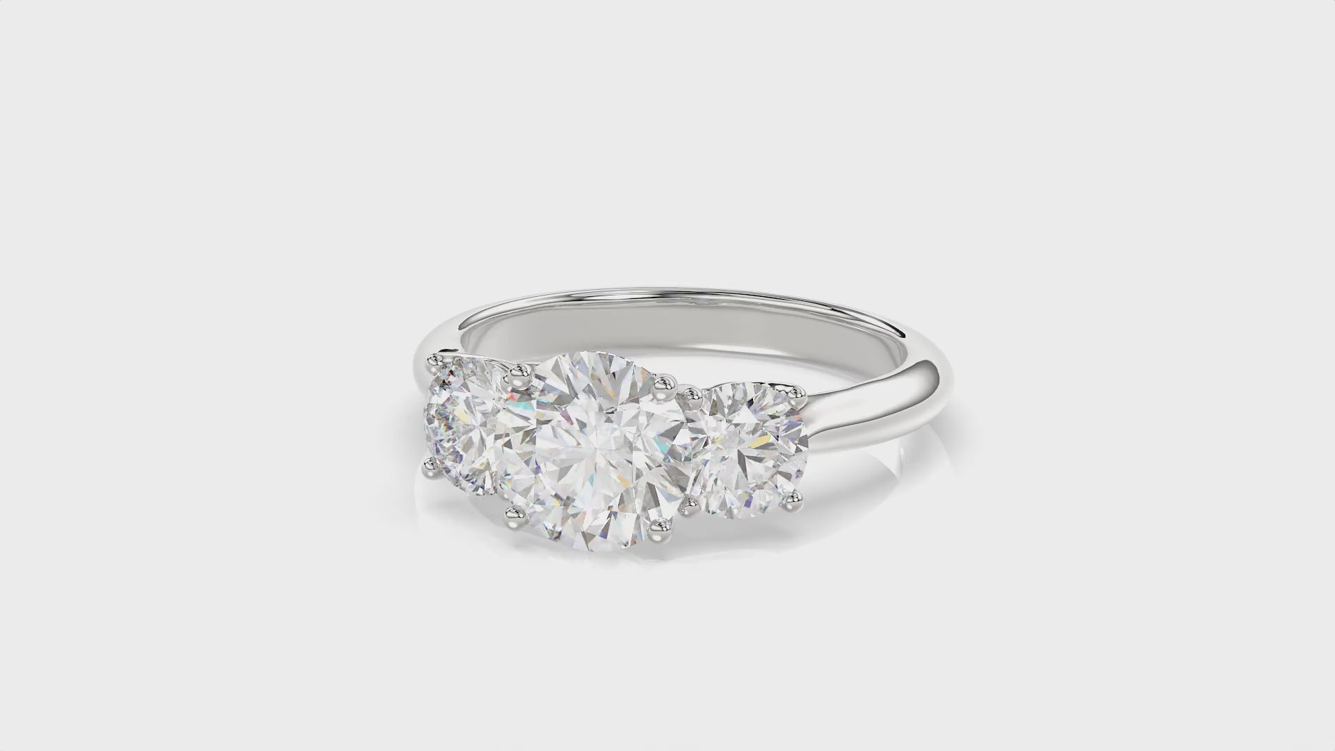 Round Diamond Trilogy Ring - R114