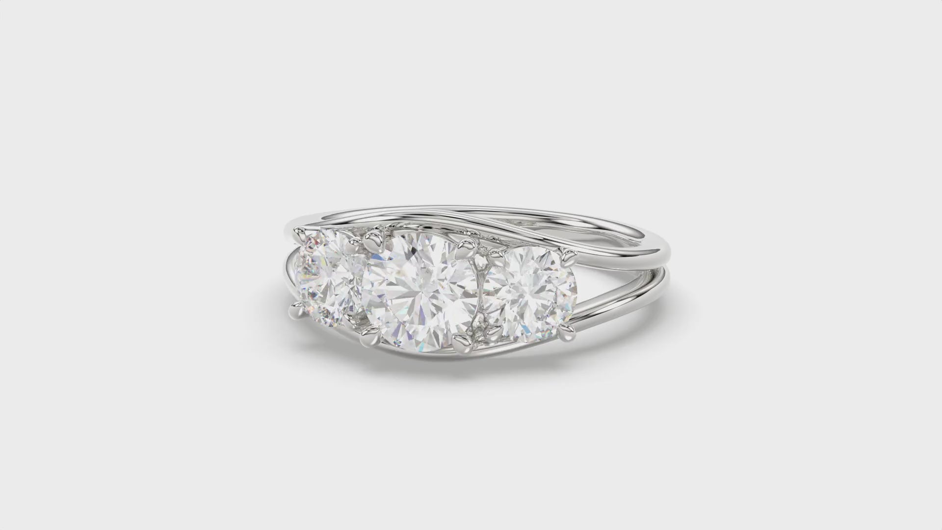 Round Diamond Trilogy Ring - R175