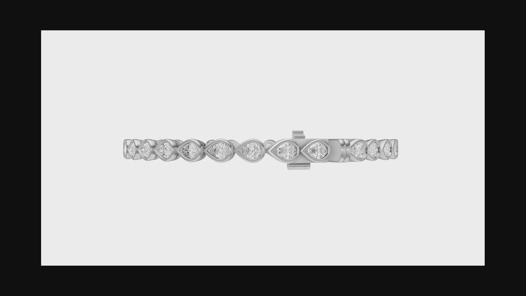 Pear Diamond Tennis Bracelet - BR20