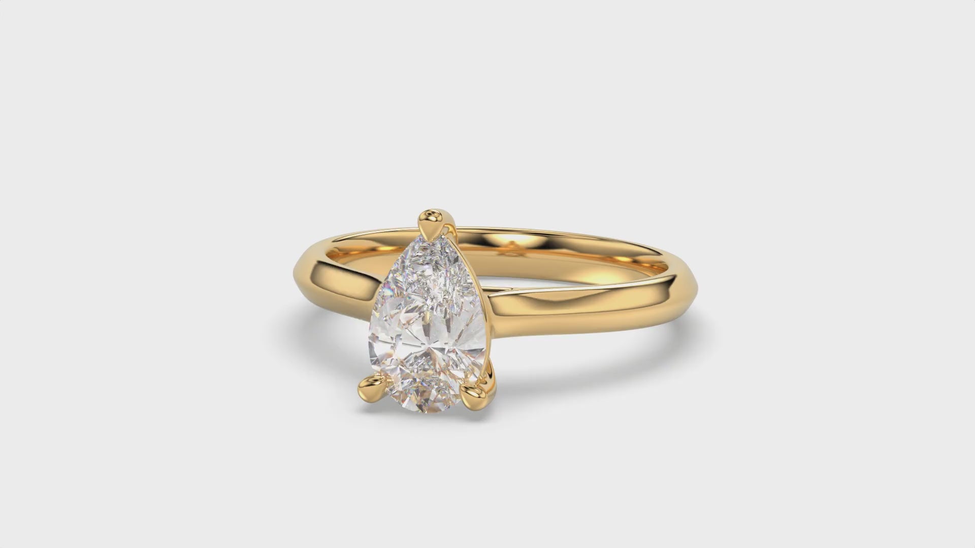 Solitaire Knife Edge Pear Diamond Ring - R162