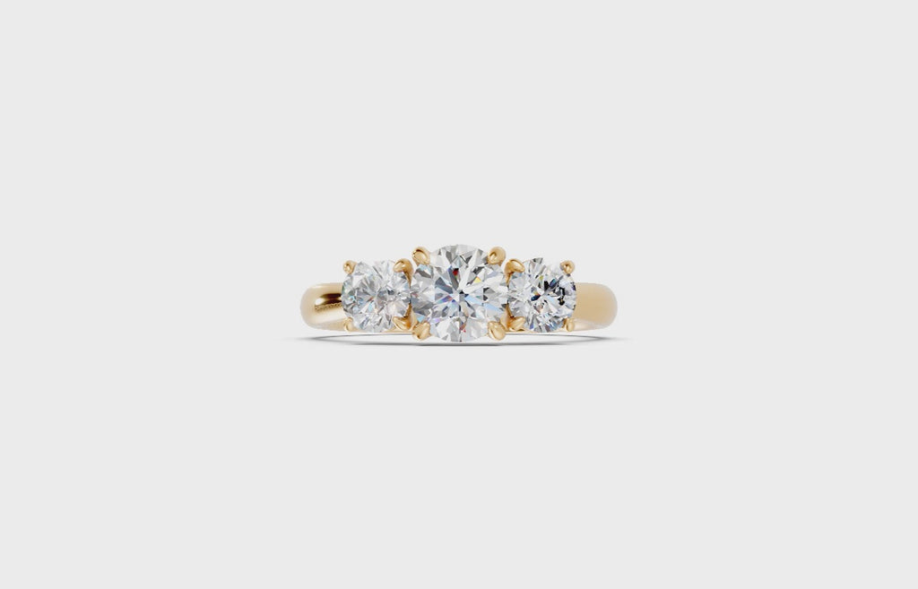 Round Diamond Trilogy Ring - R107