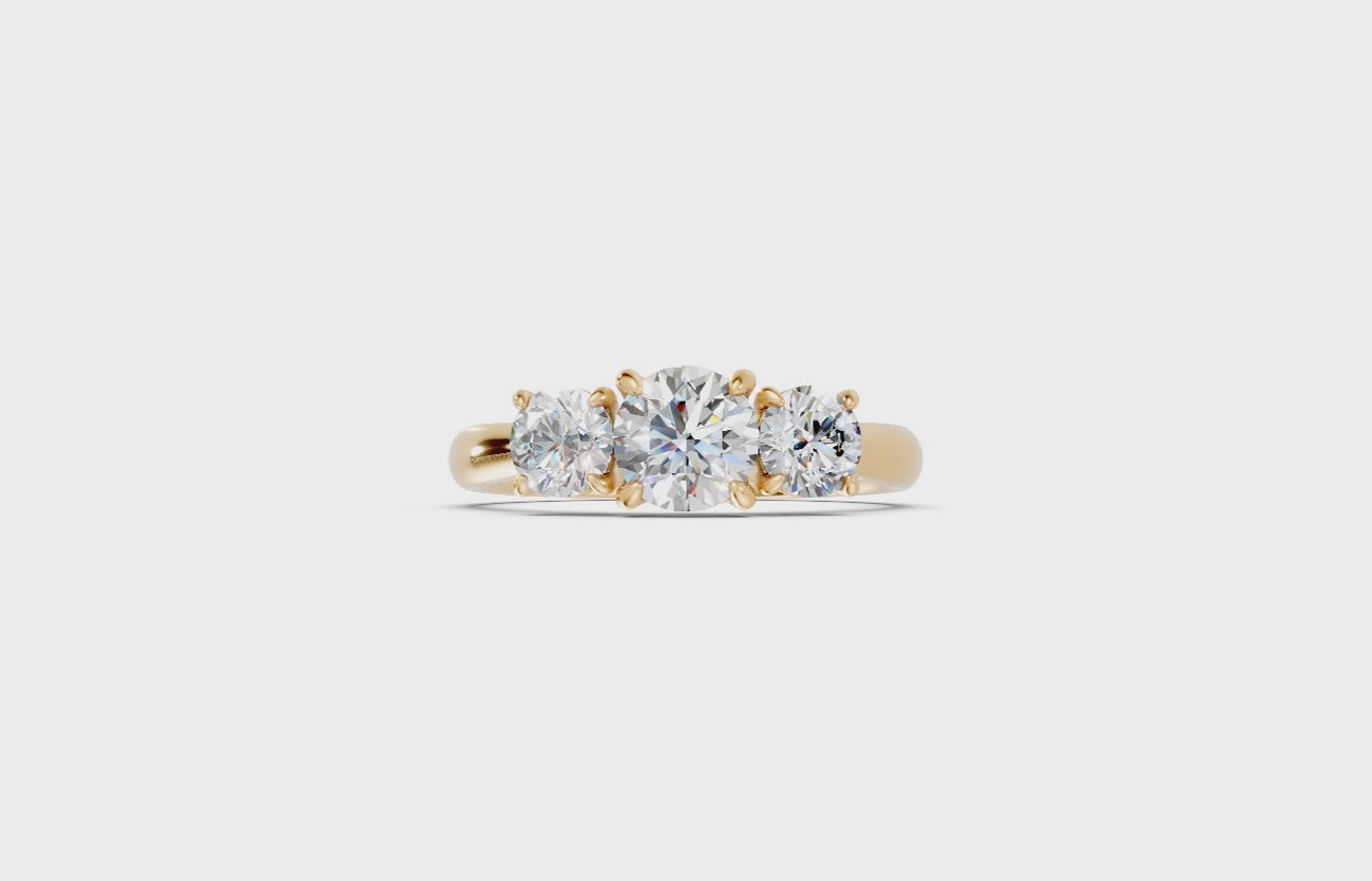 Round Diamond Trilogy Ring - R107