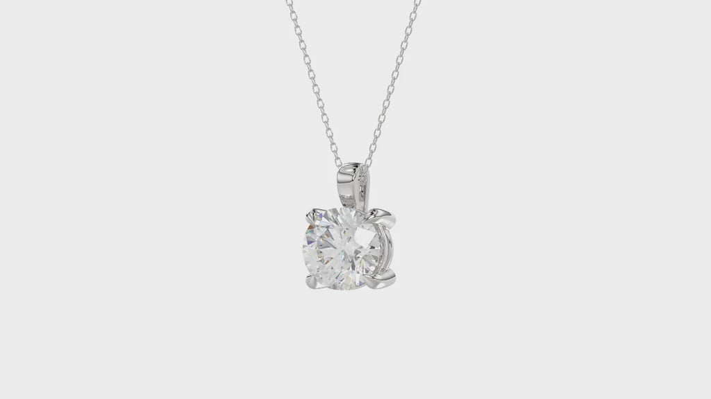 Round Brilliant Cut Diamond Pendant With chain - PD02