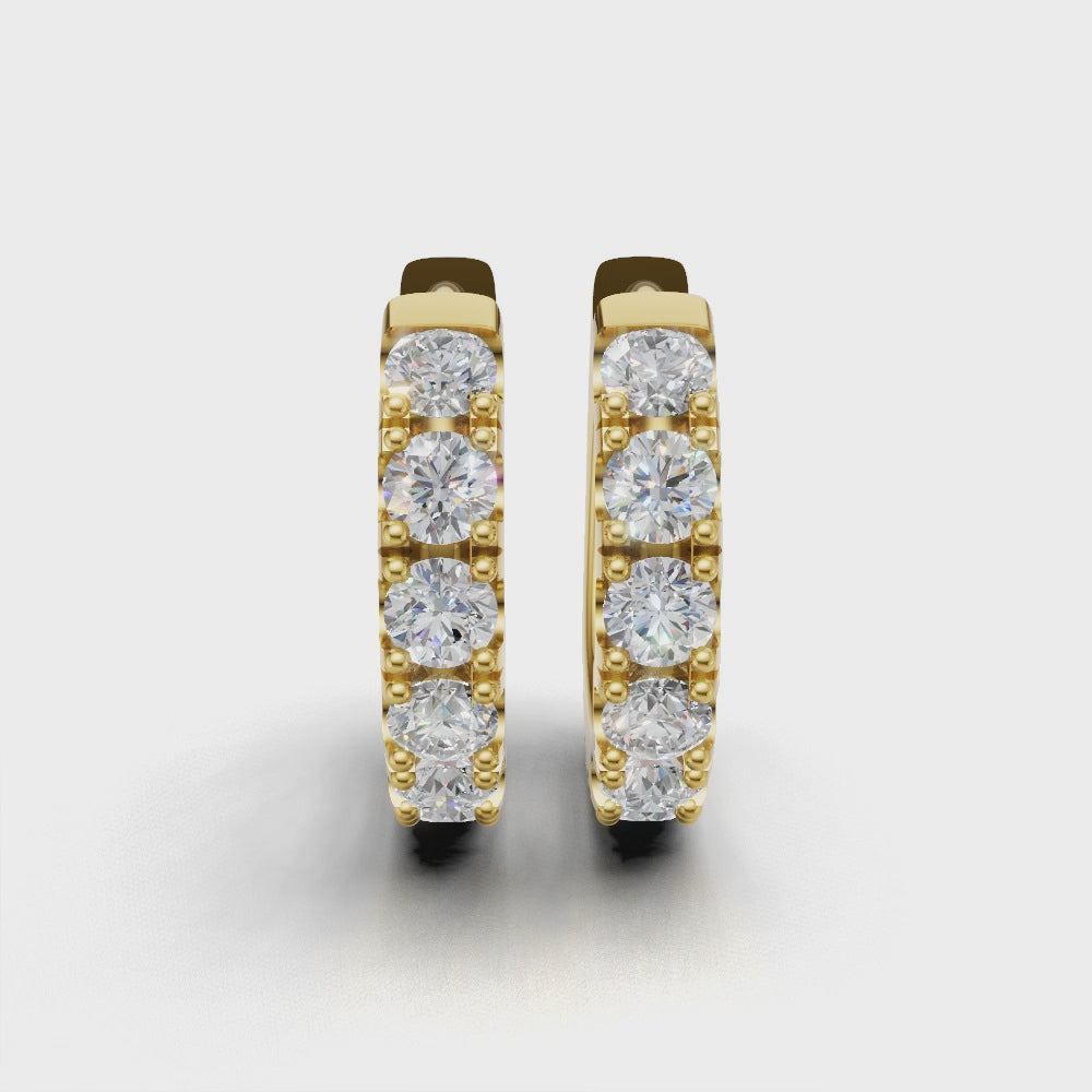 1.00ct Round Diamond Hoop Earrings - ER05