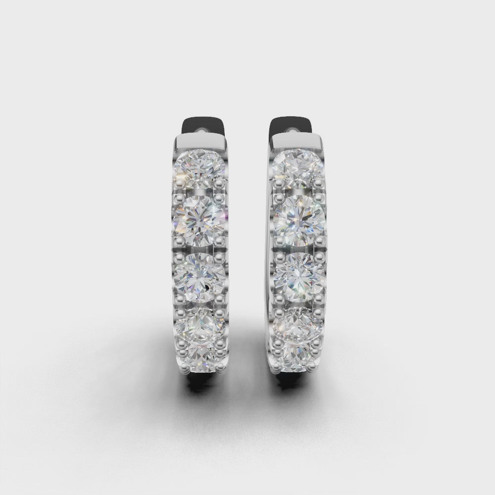 1.00ct Round Diamond Hoop Earrings - ER05