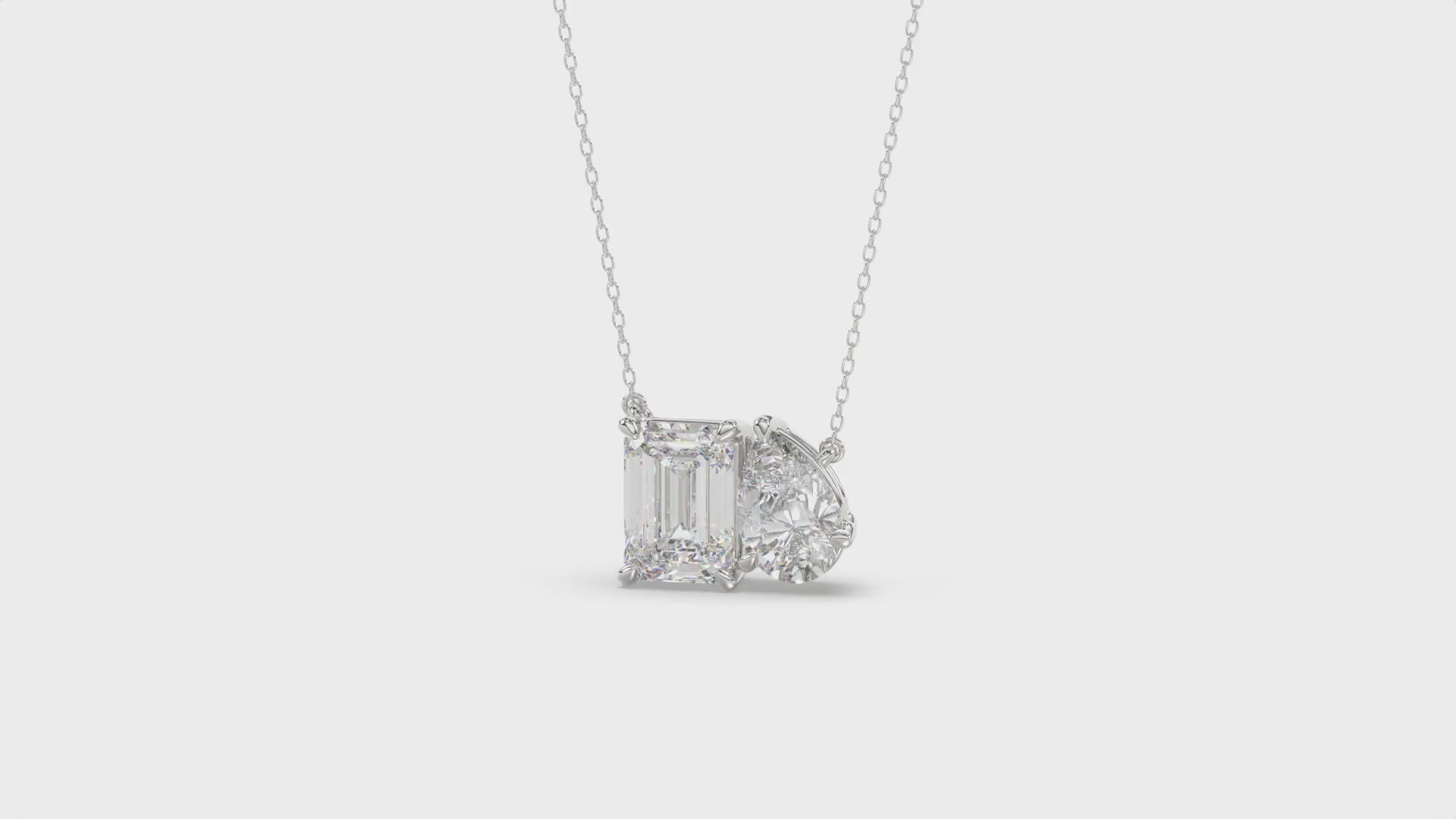 Brilliant Cut Pear & Emerald Diamond Pendant With chain - PD05
