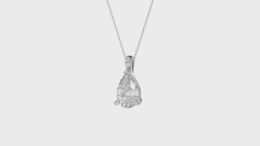 Brilliant Cut Pear Diamond Pendant With chain - PD01