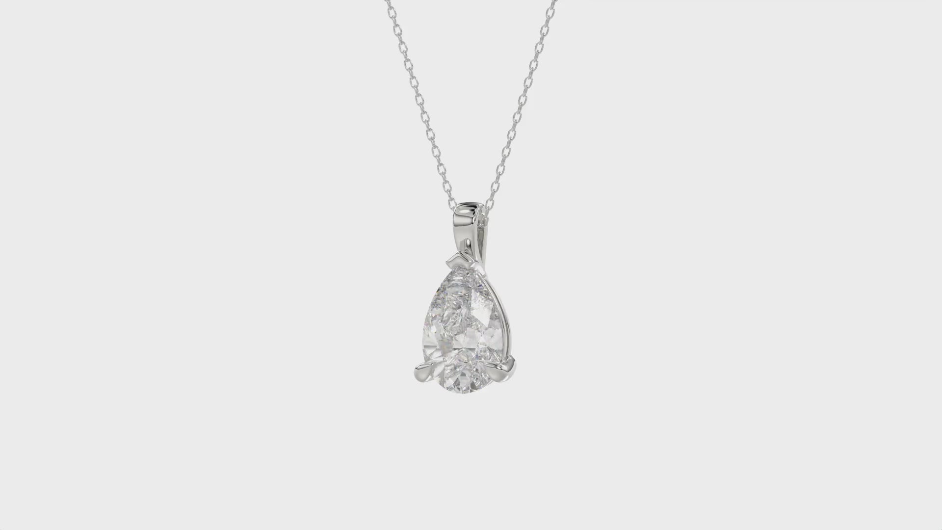 Brilliant Cut Pear Diamond Pendant With chain - PD01