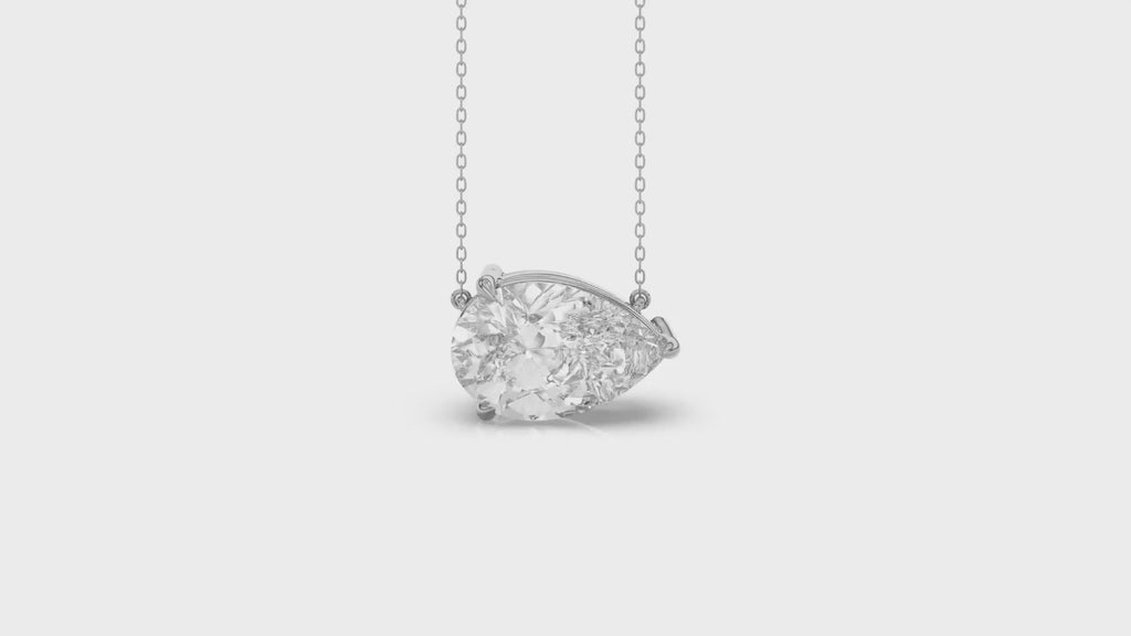 Brilliant Cut Pear Diamond Pendant With Chain - PD08